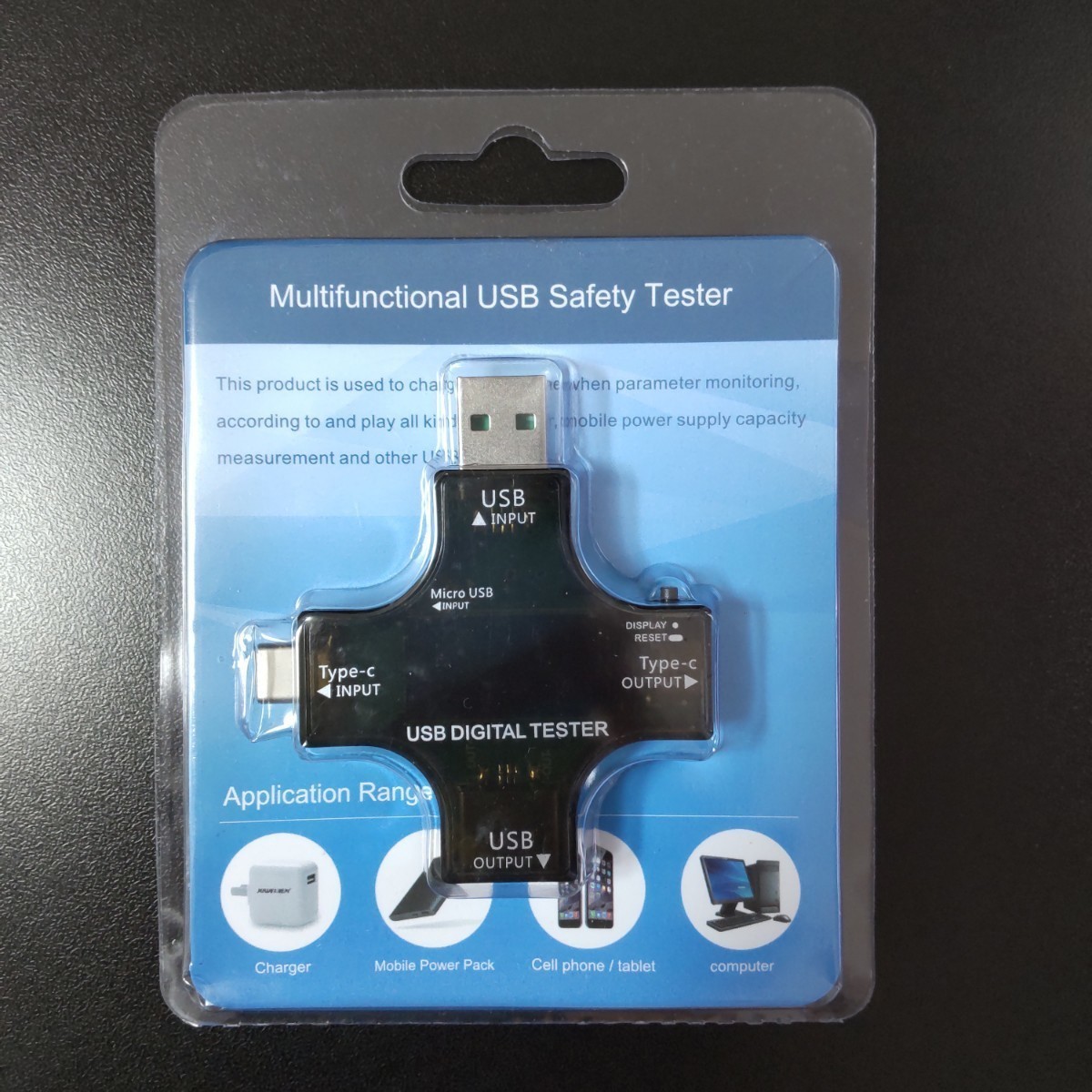 USBテスター 電圧電流電力チェッカー TypeC,USB-A,microUSB