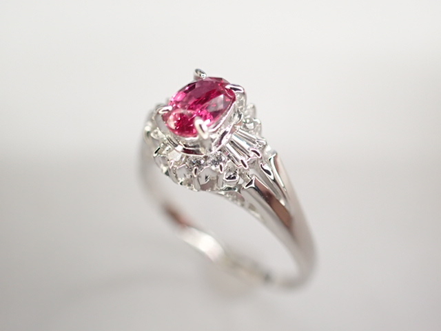 軽量+ストレッチ性+吸水速乾 美品 Pt900 ルビー0.43ct ダイヤ計0.14ct