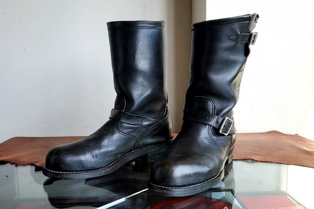 見事な ブラック 1/2E(26.5㎝位) 8 エンジニアブーツ CHIPPEWA 991