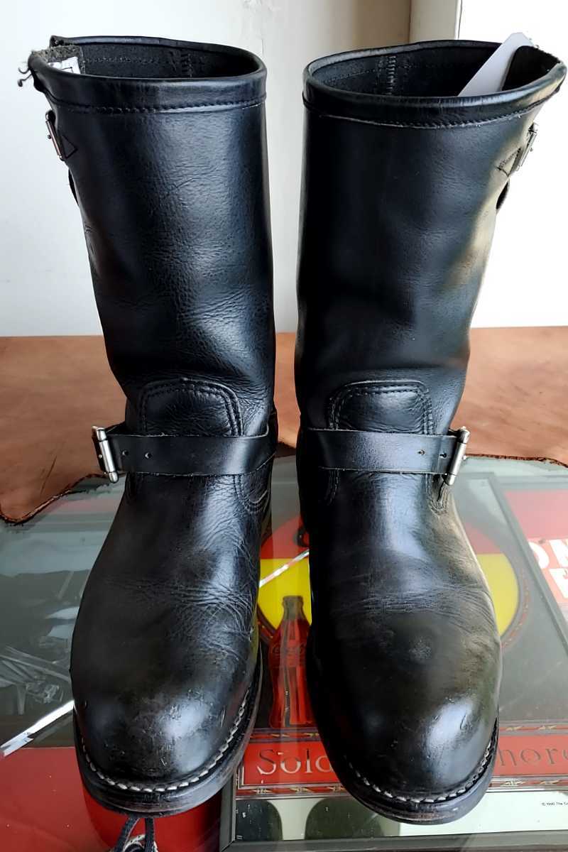見事な ブラック 1/2E(26.5㎝位) 8 エンジニアブーツ CHIPPEWA 991