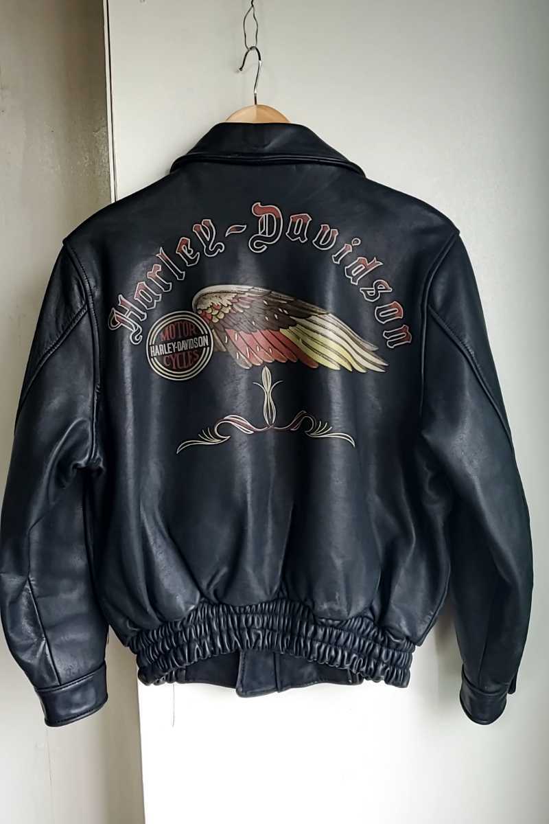 987 HARLEY-DAVIDSON ハーレーダビットソン 革ジャン size38 黒 987 HARLEY-DAVIDSON ハーレーダビットソン 革ジャン size38 黒