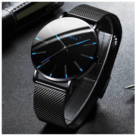 E771:メンズ 超薄型 大人気 時計 ミニマリスト シンプル ビジネス ステンレス スチール メッシュ ベルト クォーツ 腕時計 ウオッチ 新品_画像2