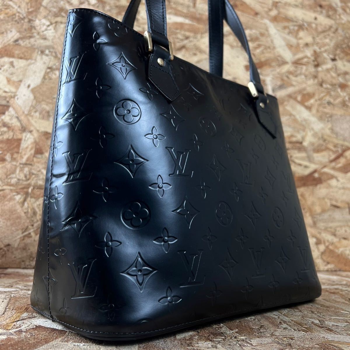 Louis Vuitton 1円 美品 ヒューストン マットブラック トート