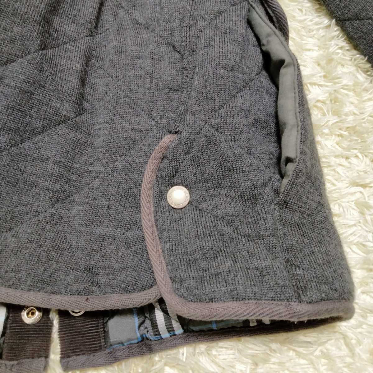 バーバリーブラックレーベル　 キルティングコート　 ノバチェック　ホースロゴ　羊毛　メンズ　3_画像5