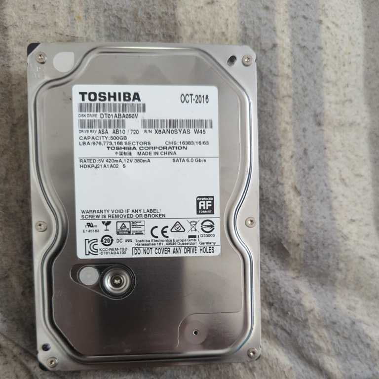 AVコマンド対応 TOSHIBA 500GB 3.5インチHDD