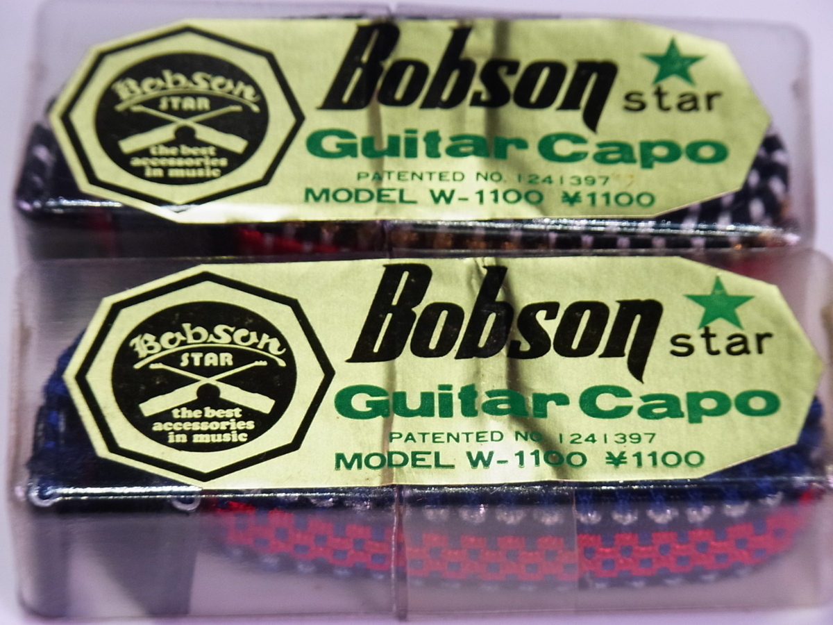 ■■【即決】Bobson カポタスト Guitar Capo ギター カポ 2色セット ゴム式 未開封品 昭和レトロ (A)_画像2