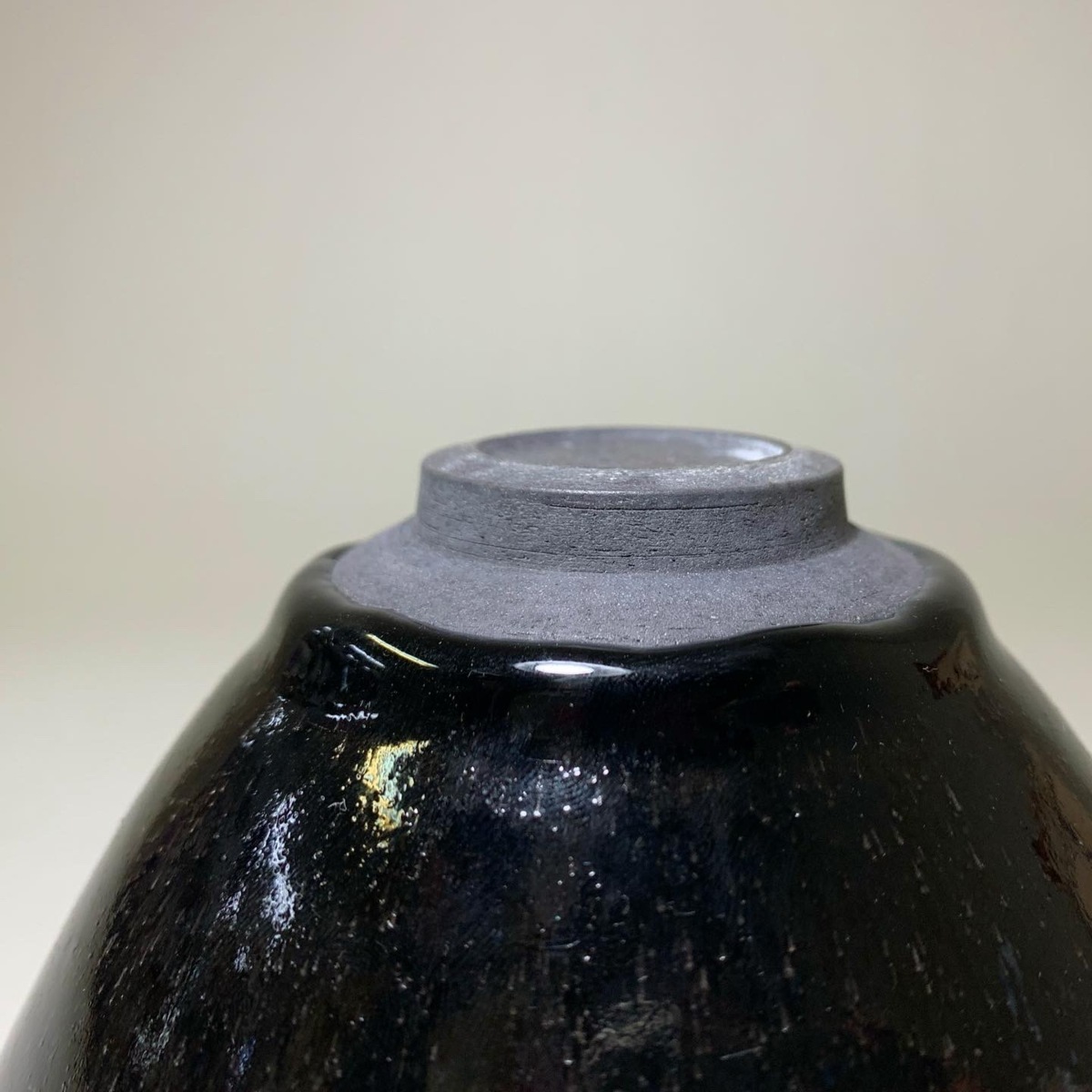 京都 【 久世仁之 (号 靑亭) 】翠辰 耀式 曜変天目 茶碗 共箱共布