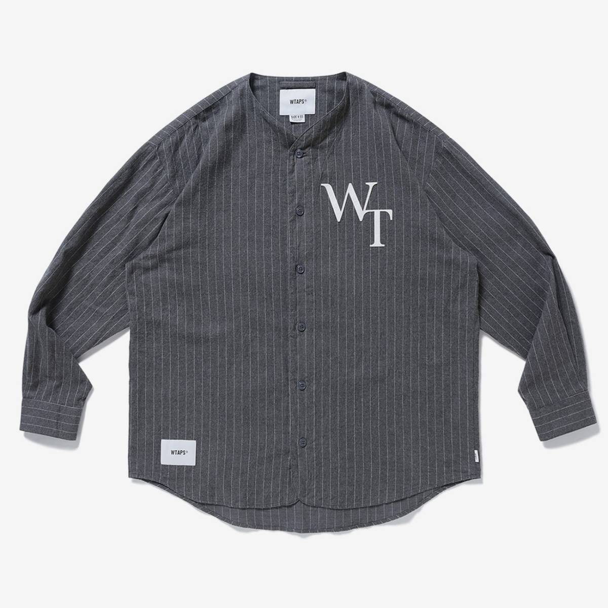 WTAPS LEAGUE / LS / COTTON . FLANNEL . STRIPE 新品即決 国内正規 M 送料無料 22SS ベースボールシャツ