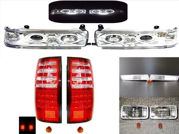 高品質 送込 トヨタ ランクル 80 81 プロジェクター LED ヘッドライト イカリング ライト 安売り フロントウィンカー テールランプ 左右 サイドマーカー