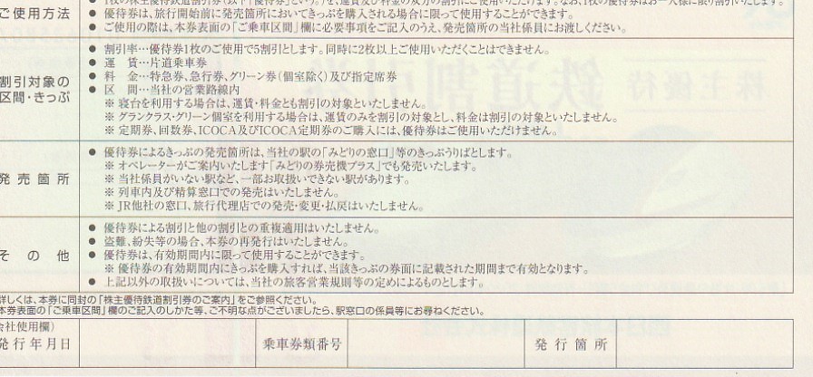 JR西日本株主優待鉄道割引券 １枚 有効期限2022年5月31日ま(優待券 
