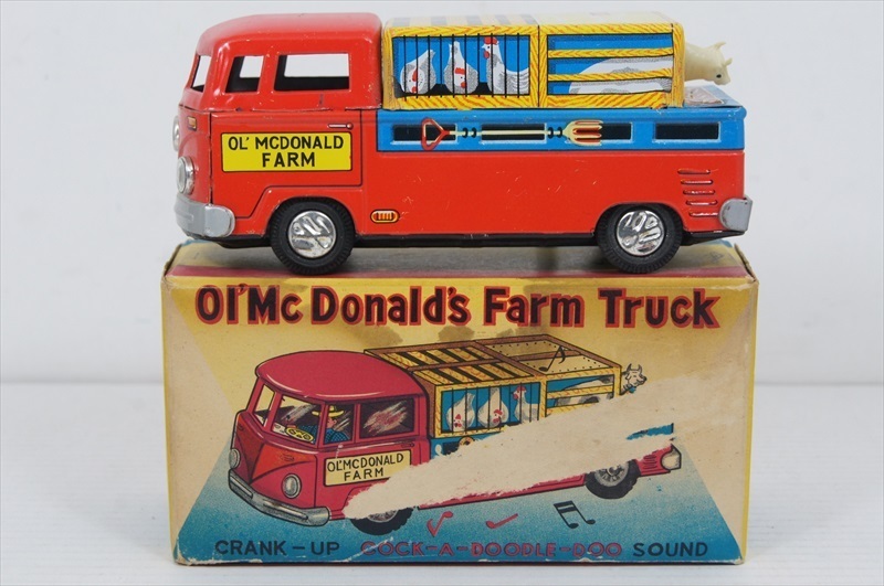 秀逸 珍品 frankonia Toys Ol'McDonald's Farm Truck VW仕様 当時物 大勧め マクドナルド爺さんのトラック 雑貨 1950年代 箱付き 日本製