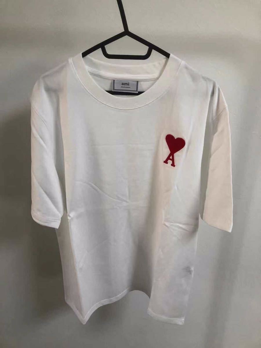 amiparis 22SS 白の小ハート TシャツLサイズ男女兼用新品半袖Tシャツ Tee Supre