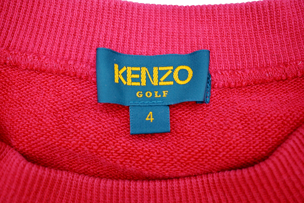 Y-3409 KENZO GOLF ケンゾー ゴルフ 535-V-6150 日本製 ローズピンク 豪華な背中 ロゴ刺繍 長袖 スウェット トレーナー メンズ 男性 4 XL 通販公式店 新品 KENZO トレーナー スウェット 【LL】 ゴルフ ケンゾー golf スウェット