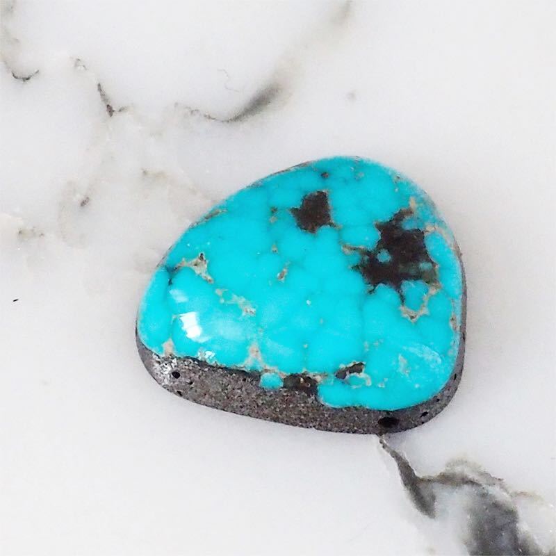 Lone Mountain Turquoise ローン マウンテン ターコイズ 7ct 彫金 シルバー アクセサリー インディアン ジュエリー ウエスタン #820_画像2