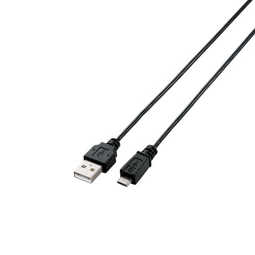 【5個セット】エレコム USB2.0ケーブル/A-microBタイプ/スリム/2m/ブラック U2C-AMBX20BKX5(l-4589453003074)