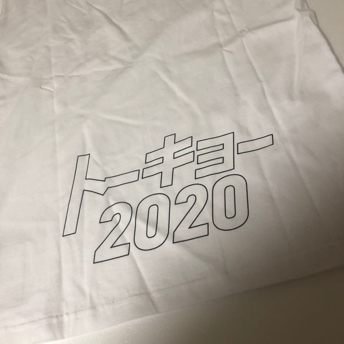 東京オリンピック　Tシャツ　S M サイズ　カタカタ　エンブレム　完売　衣料　シャツ　2020 東京　五輪　記念　ホワイト