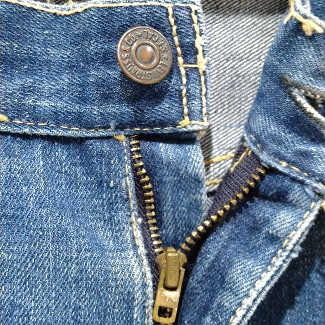 レア 60s 70s LEVIS BIGE 505 片耳 ビンテージ vintage ヴィンテージ LEVI'S 606 ダメージ有 黒カン イエローステッチ 501 519　W29_画像3