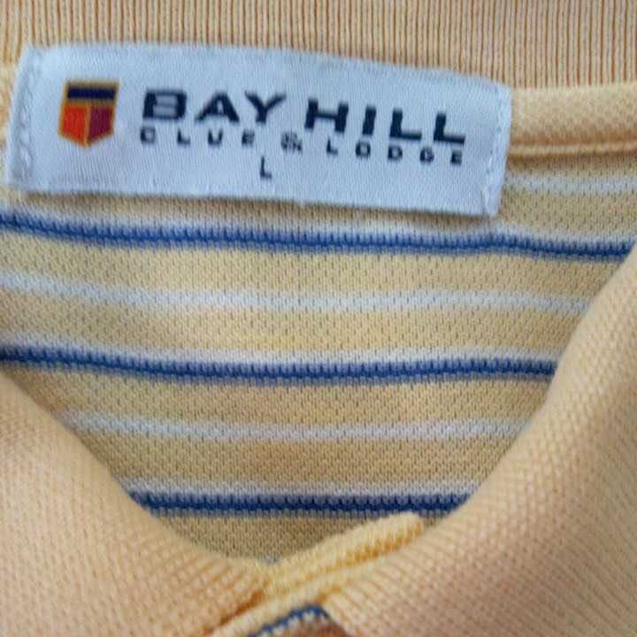 半袖ポロシャツ2枚セット　メンズ　BAY HILL ボーダー柄　PIERRE BAL2枚ともLサイズ　綿100%　美品