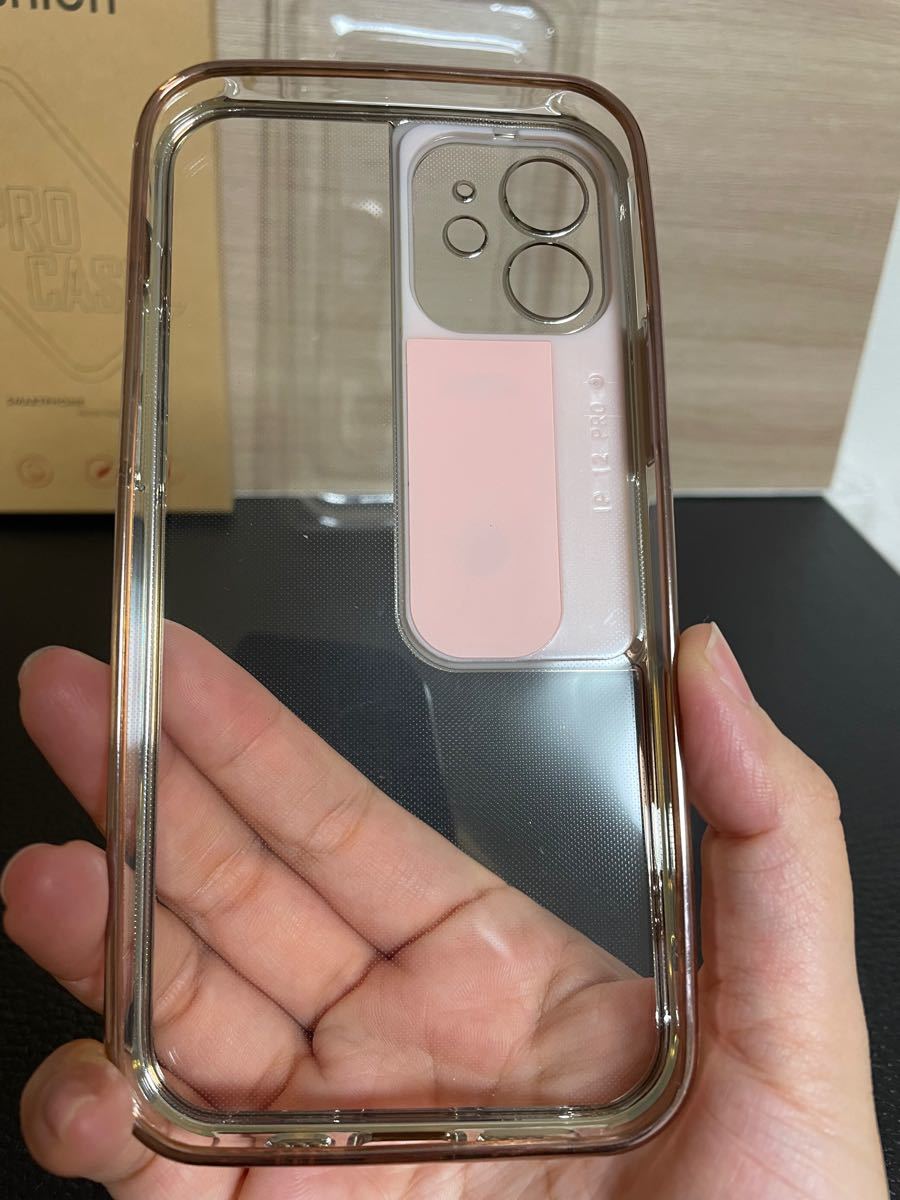 Apple iPhone12 隠れスタンド付きケース、未使用品、ピンク