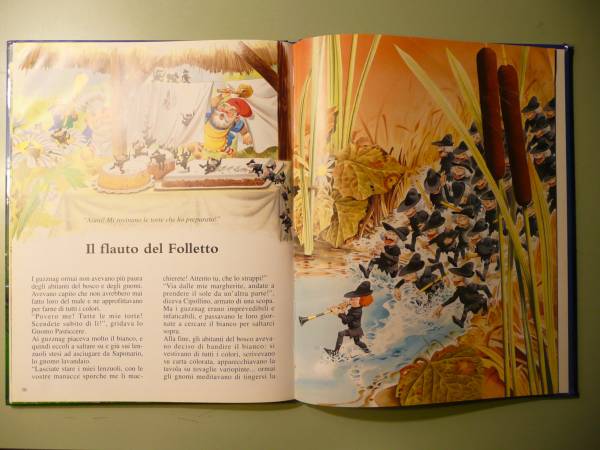イタリア語　絵本　Storie del Bosco TONY WOLF Folletti Dami Editore_ページの右上が折れています。