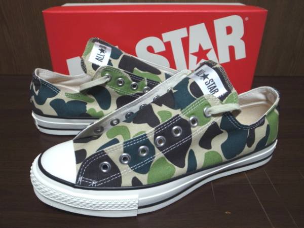 17 year made 100 anniversary commemoration CONVERSE ALLSTAR J 83 CAMO OX LO Converse  all Star MADE.IN.JAPAN made in Japan OLIVE camouflage camouflage 28.0cm:  Real Yahoo auction salling