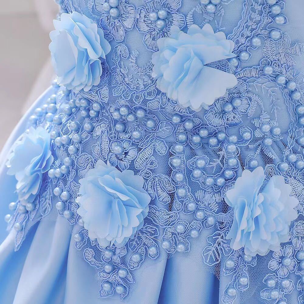 100cm child dress Kids dress beige Be dress presentation formal formal dress wedding two next . The Seven-Five-Three Festival . birthday dress One-piece light blue 