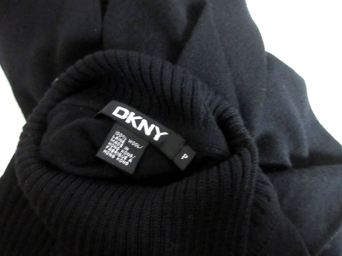 DKNY ウール ニット セーター 黒 ブラック P 亥1817_画像4
