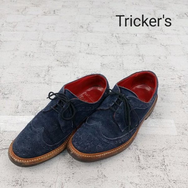 Tricker's トリッカーズ スエード ウイングチップシューズ W8459_画像1