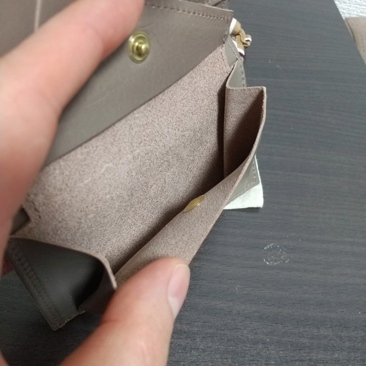 新品 イルビゾンテ 本革 レザー ウォレット ミニ 財布 折り財布 グレー