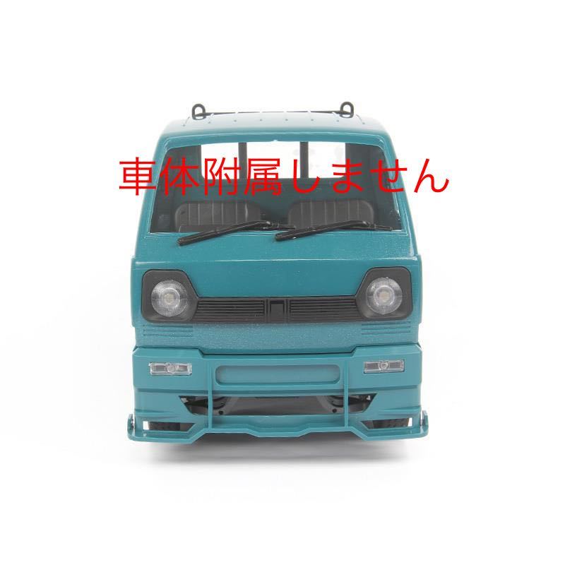 WPL D12軽トラック ブルー 青塗装済み マフラー付き エアロパーツキット リアボディ ドリフト改造アップグレードラジコン スペアパーツ_画像3