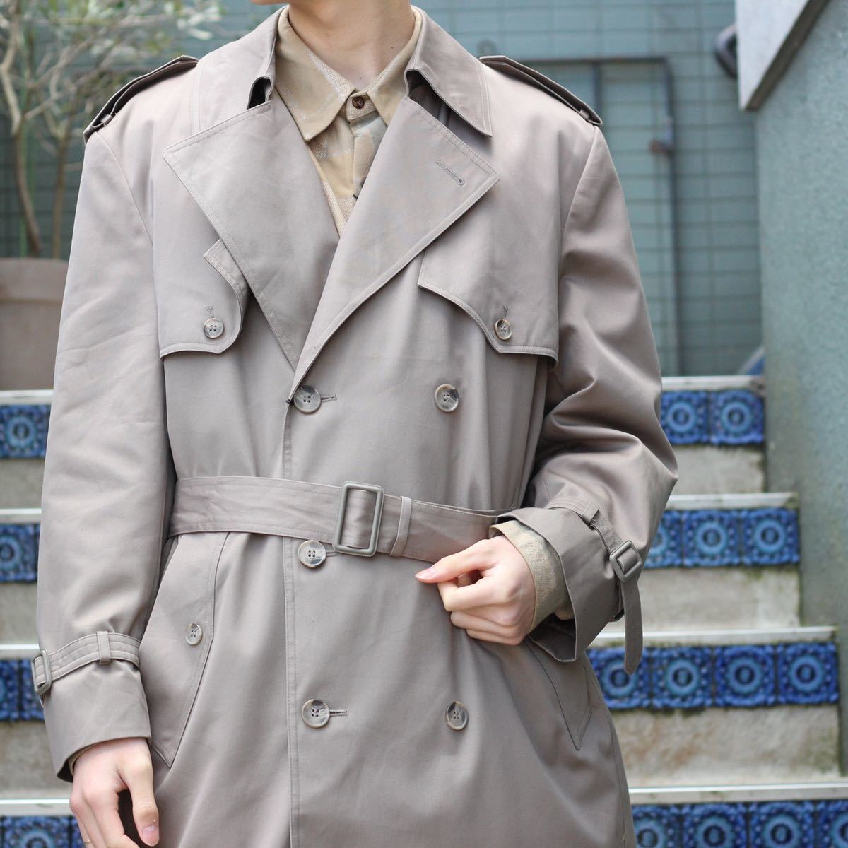 USA VINTAGE TOWNE BY LONDON FOG TRENCH COAT WITH LINER MADE IN SRILANKA/アメリカ古着ロンドンフォグライナー付きトレンチコート