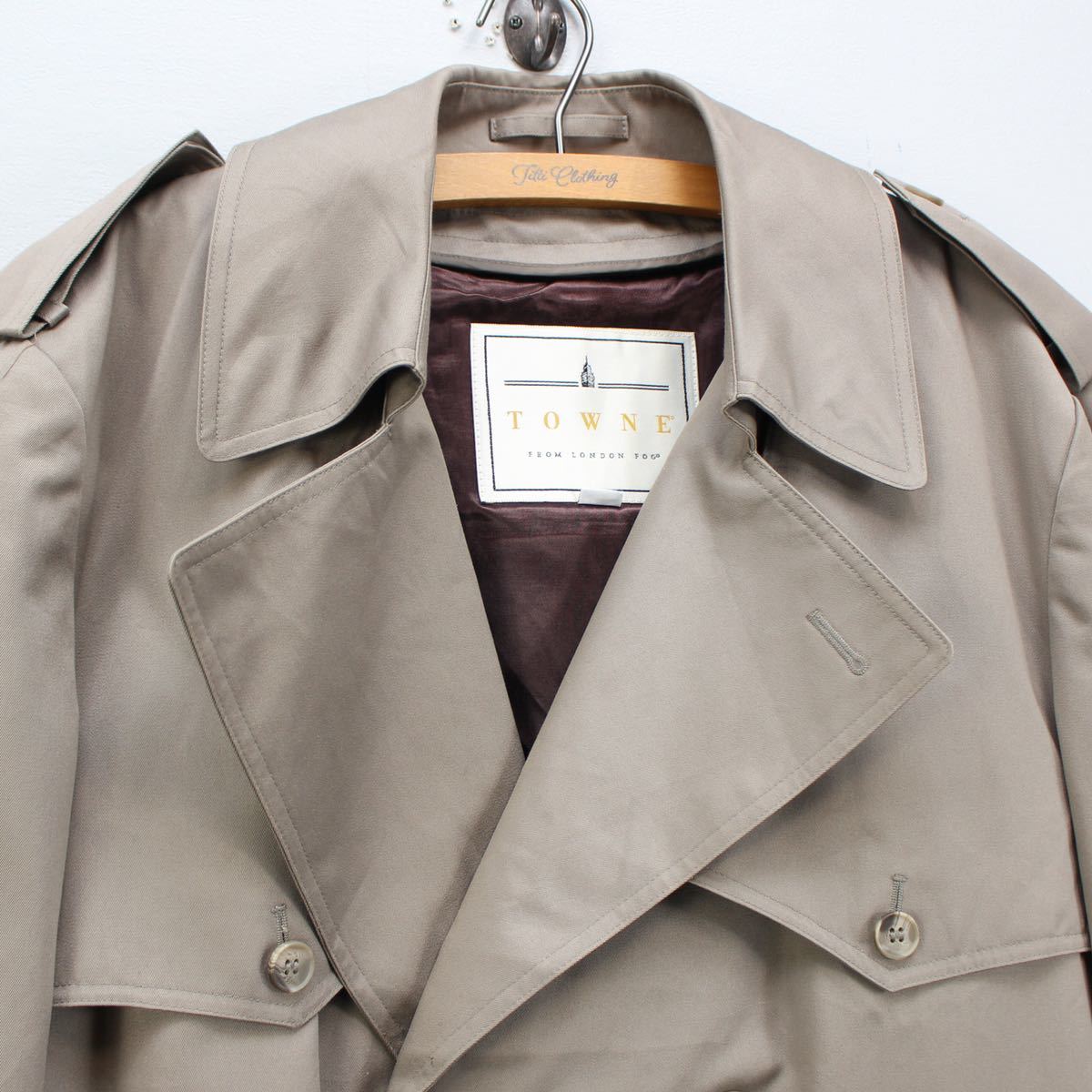 USA VINTAGE TOWNE BY LONDON FOG TRENCH COAT WITH LINER MADE IN SRILANKA/アメリカ古着ロンドンフォグライナー付きトレンチコート_画像6