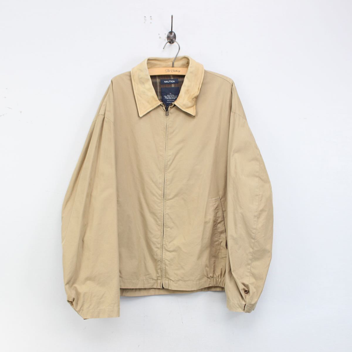 USA VINTAGE NAUTICA LEATHER COLLAR ZIP BLOUSON/アメリカ古着ノーティカレザー襟ジップブルゾン