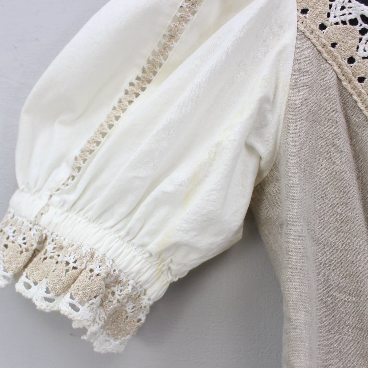 EU VINTAGE COUNTRY LACE DESIGN TYROLEAN BLOUSE/ヨーロッパ古着