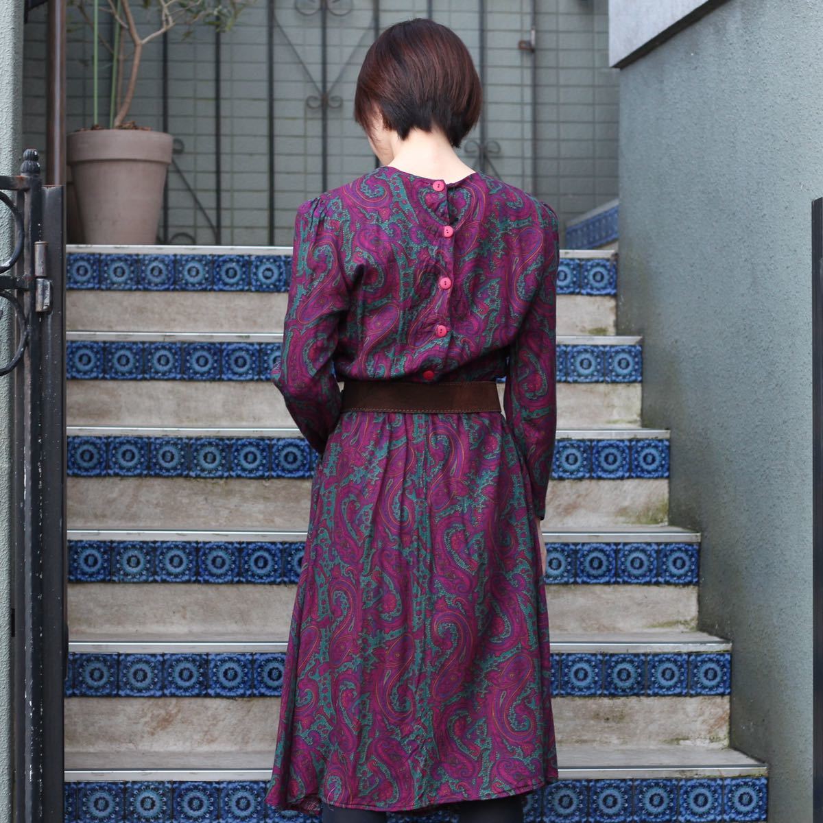 USA VINTAGE PAISLEY PATTERNED LONG ONE PIECE/アメリカ古着ペイズリー柄ロングワンピース