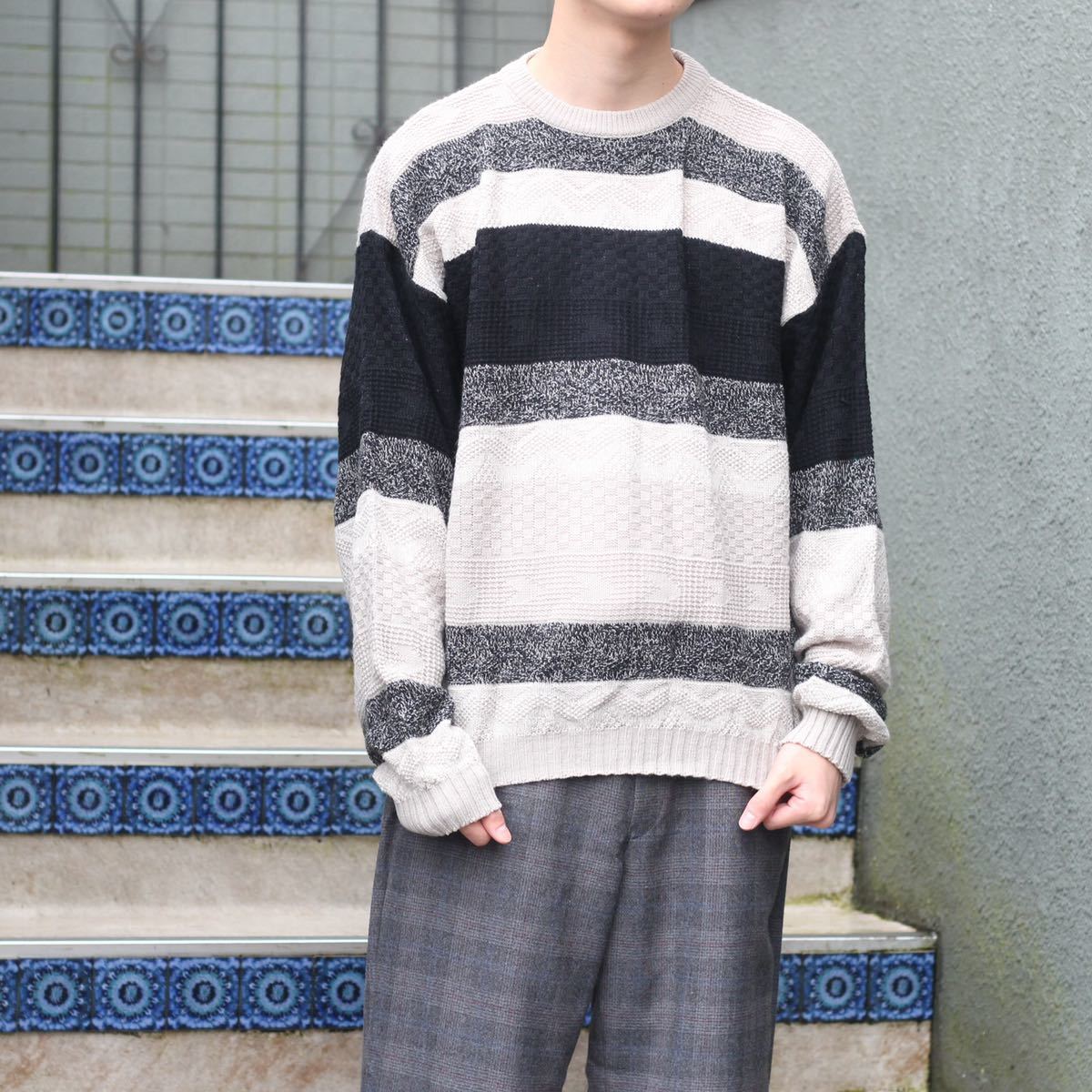 USA VINTAGE BRITTANY BAY OVER DESIGN KNIT/アメリカ古着デザインオーバーニット