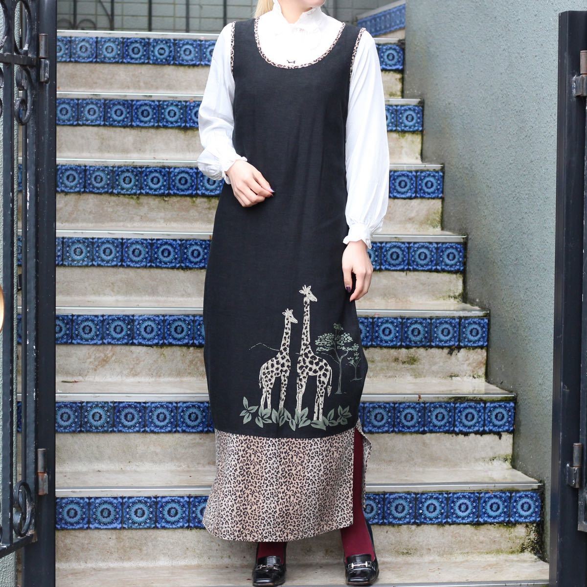 驚きの価格 DESIGN GIRAFFE BARN DRESS VINTAGE USA NO PIECE/アメリカ