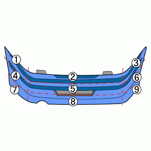 ラパン DBA-HE33S リアバンパーASSY 白 Z7T 個人宅配送不可_画像6