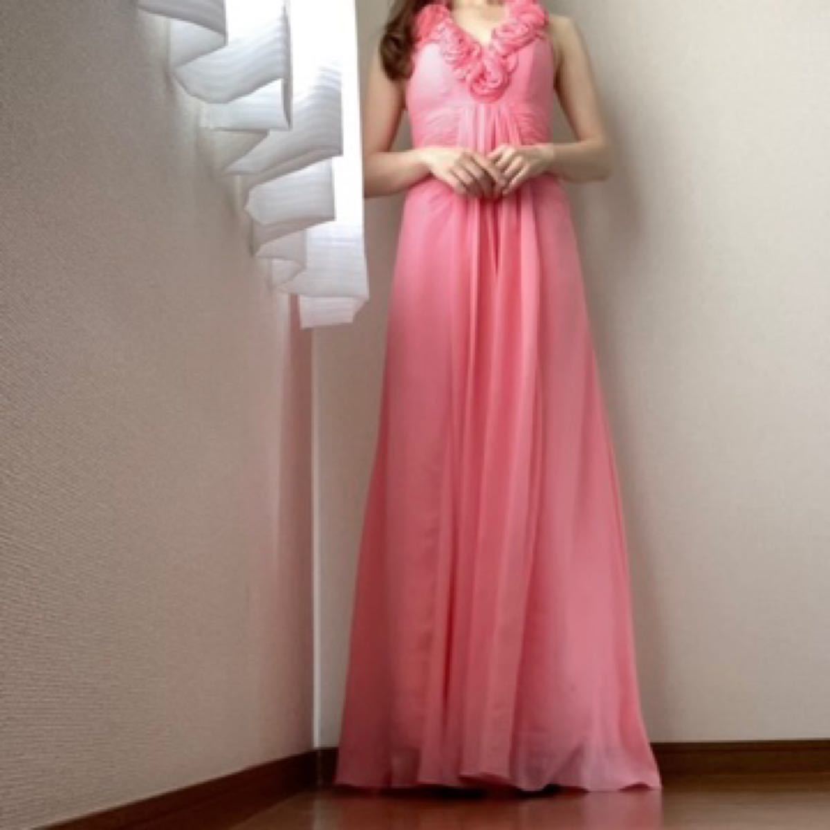 ロングドレス　フォーマルドレス　パーティードレス　ナイトドレス　ステージ衣装 発表会　ブライダル　カラードレス　ピンク
