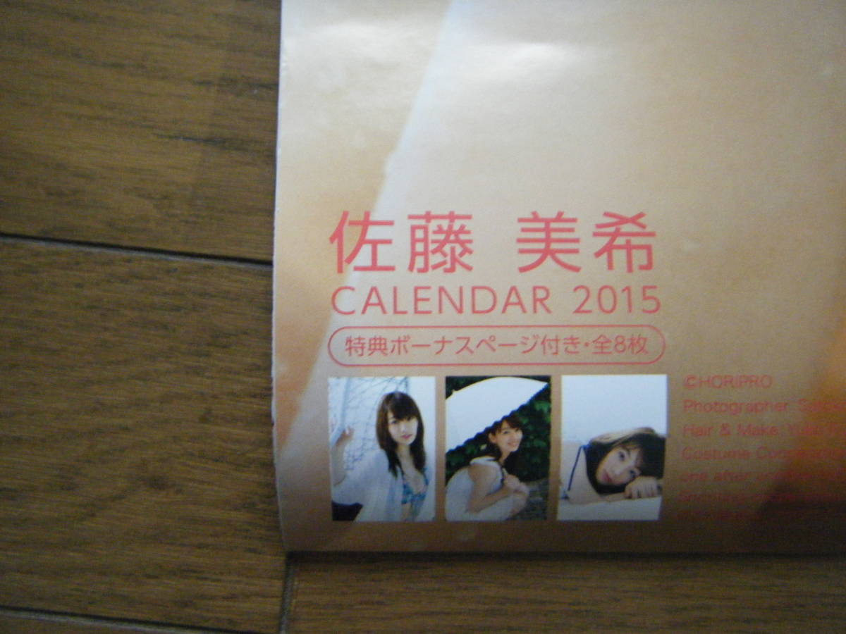佐藤美希　2015年カレンダー　サイン入り　B2版_画像9
