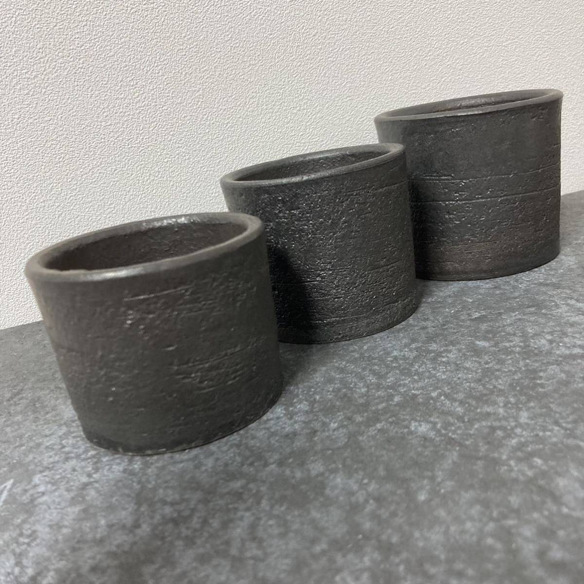 セット ヤフオク! - 未使用 植木鉢 3個セット 信楽焼 陶器鉢 盆栽鉢 ... ブラック