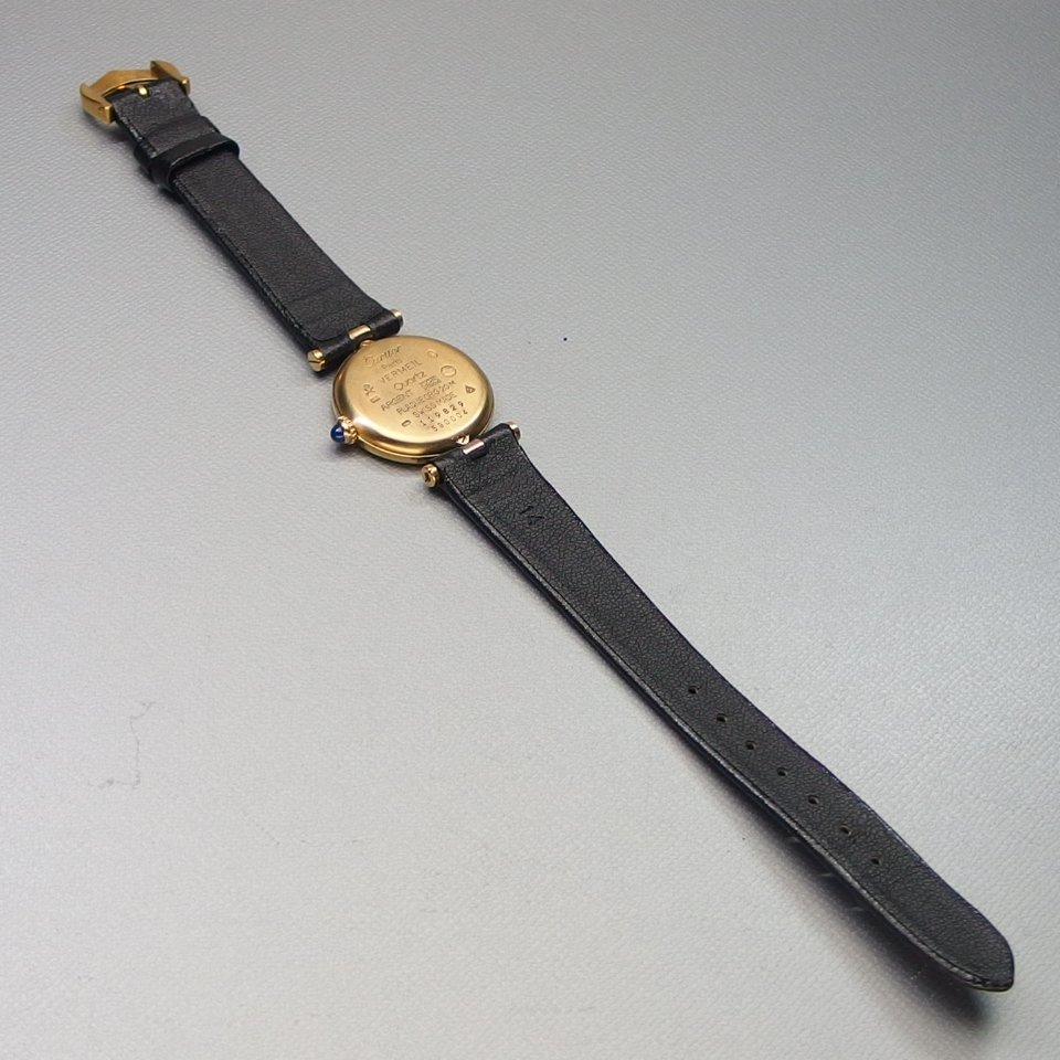 【人気モデル 電池交換済】CARTIER must de Cartier Vendome マスト ヴァンドーム ヴェルメイユ SV925xGP QZ レディース 腕時計 「18188」_画像7