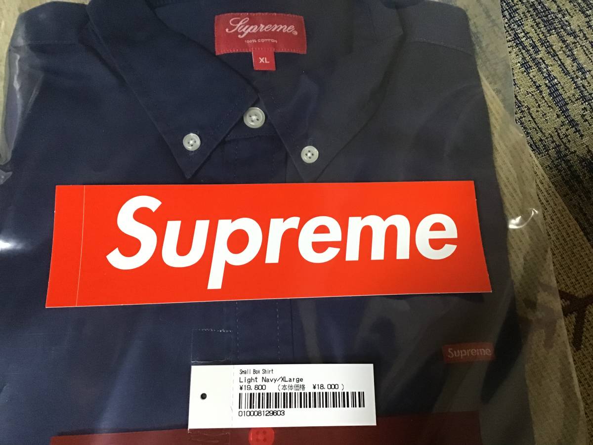 XLサイズ 新品国内正規 22ss Supreme Small Box Logo Shirt Light Navy