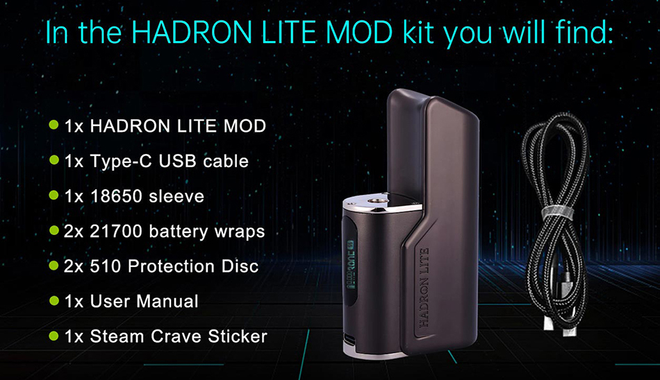 VAPE STEAM CRAVE HADRON LITE ステルスMOD 【正規品】BLACK　新品 _画像5