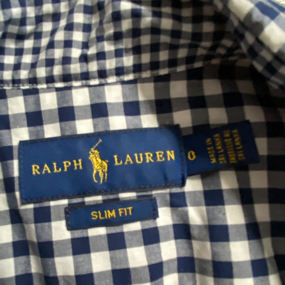 ラルフローレン　POLO Ralph Lauren 長袖シャツ チェックシャツ　濃紺