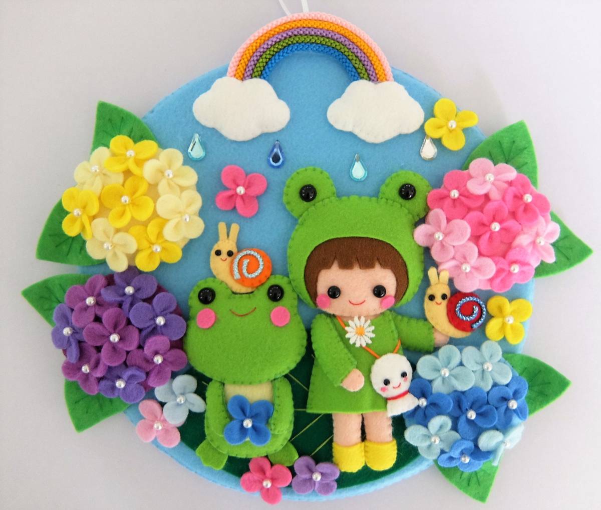 ハンドメイド☆フェルト☆リース☆梅雨☆紫陽花☆カエル☆女の子☆てるてる坊主☆カタツムリ☆壁飾り の商品詳細 | 日本・アメリカのオークション・通販ショッピングの代理入札・購入お得な情報をお届け - One Map by FROM JAPAN|日本代理購入