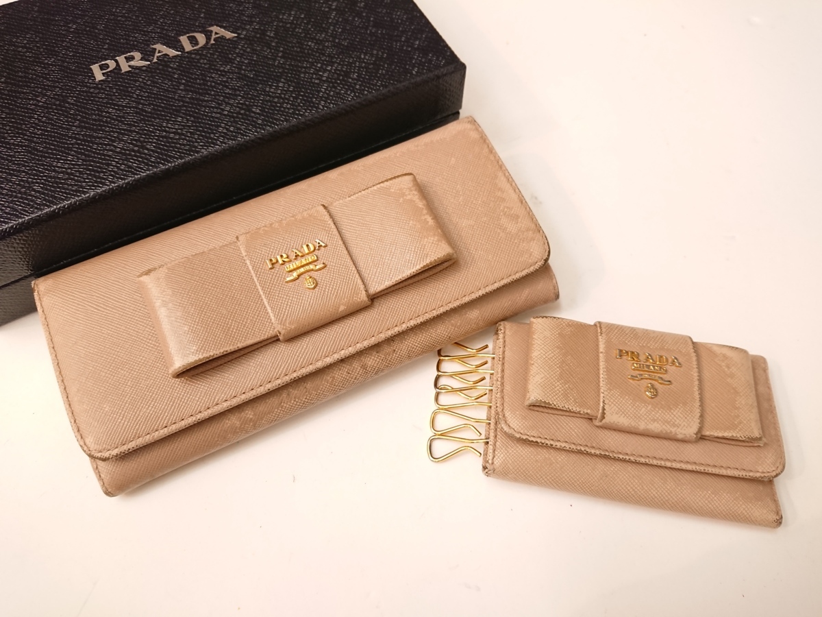 PRADA プラダ 長財布とキーケースのセット リボン ジャンク キングラム(ニ)