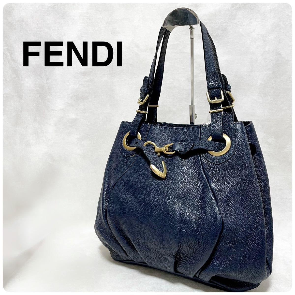 極美品☆ FENDI フェンディ セレリア ローマンレザートートバッグ