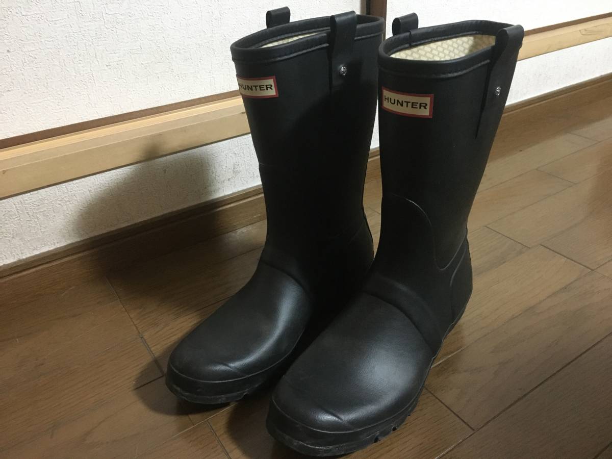  prompt decision!! black black approximately 28cm UK9 US10 Hunter HUNTER regular goods genuine article rain boots boots rain shoes rain shoes EU43 JPN 27~28 shipping Yupack 