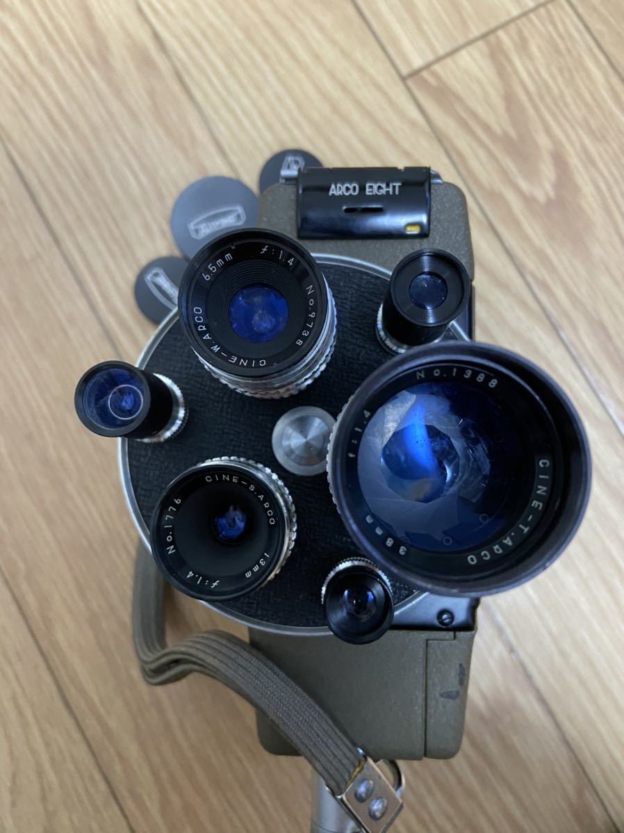 ARCO アルコ CR-8 8mmカメラ レンズ6本付 ケース付き 動作未確認 ジャンク品_画像2